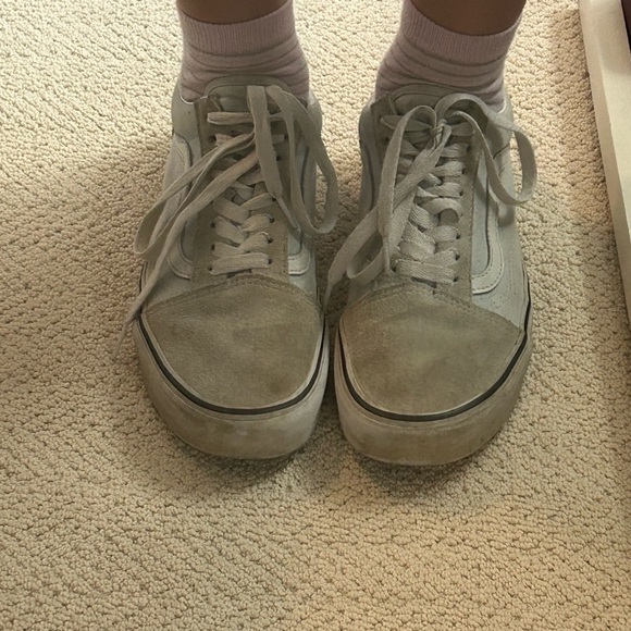 baby blue grey and white old school vans - Picture 2 of 5